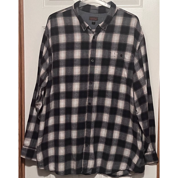 Northwest Territory Men's Blue Tan‎ Check Flannel Long Sleeve Shirt Size 4XLT - Picture 1 of 6